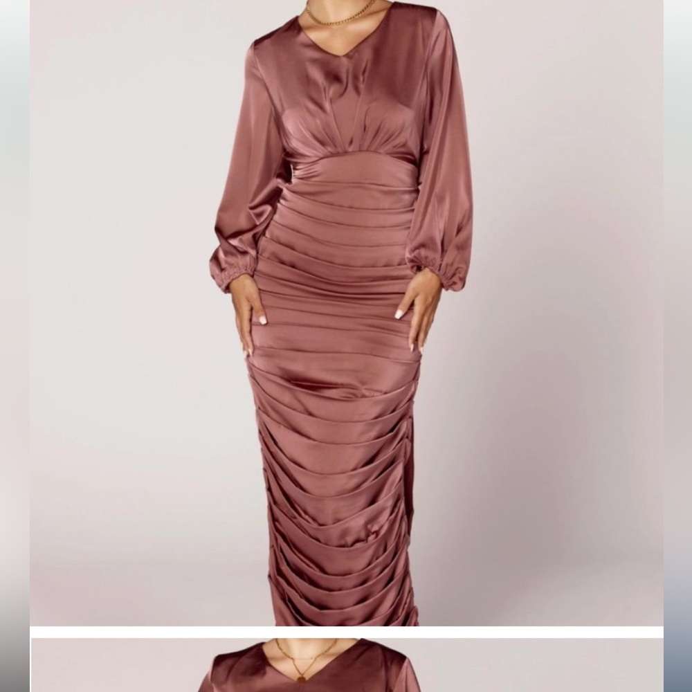 Veiled Collection - Selena Rouched Wrap Waist Gown - L